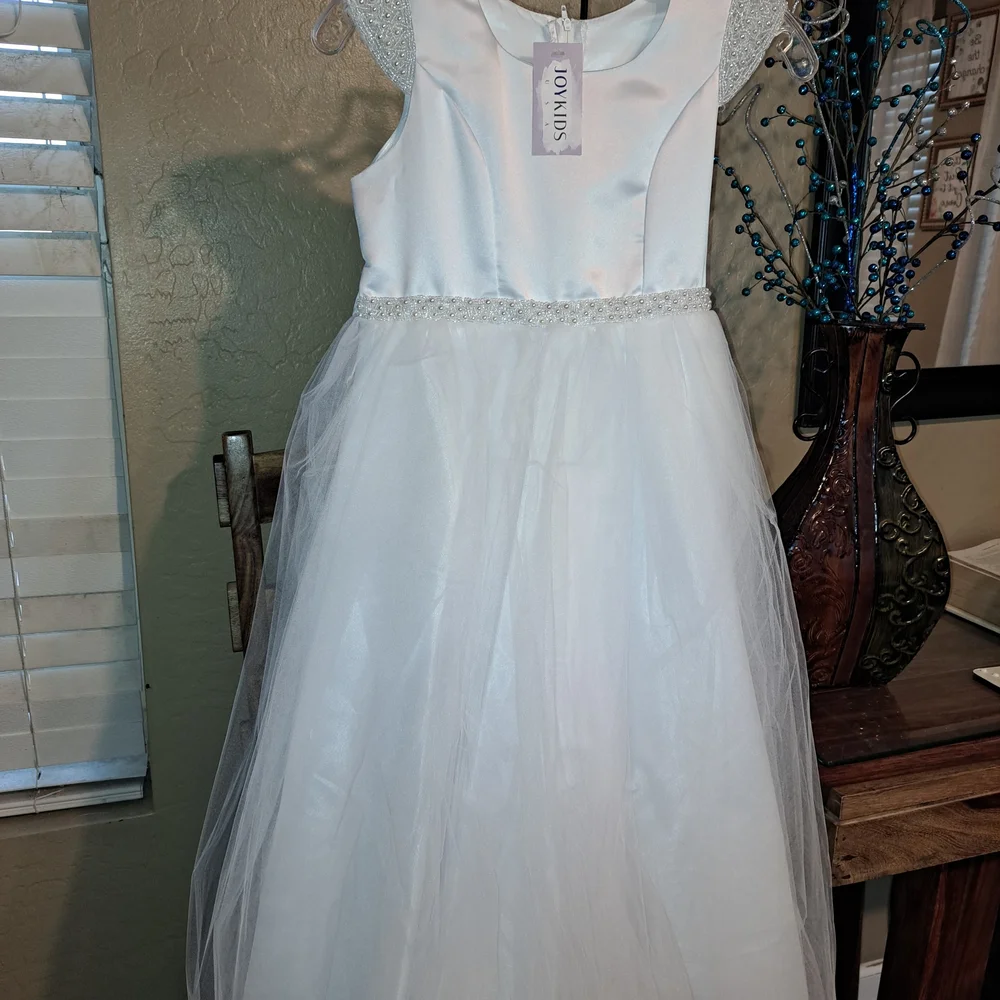 Elegant White Kids Formal Dress